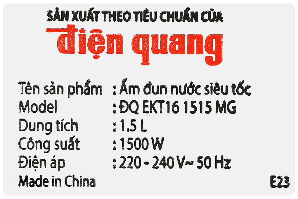 Bình đun siêu tốc Điện Quang 1.5 lít ĐQ EKT16 1515 MG Màu Xanh lá