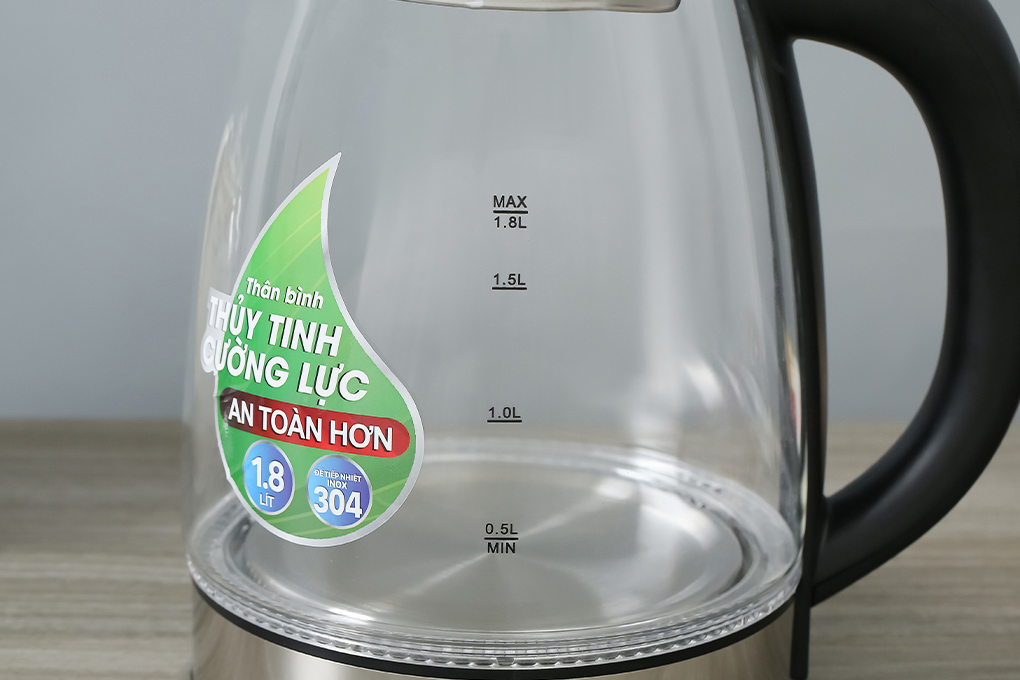 Bình đun siêu tốc AVA 1.8 lít EK2607G Màu Trắng - Bạc