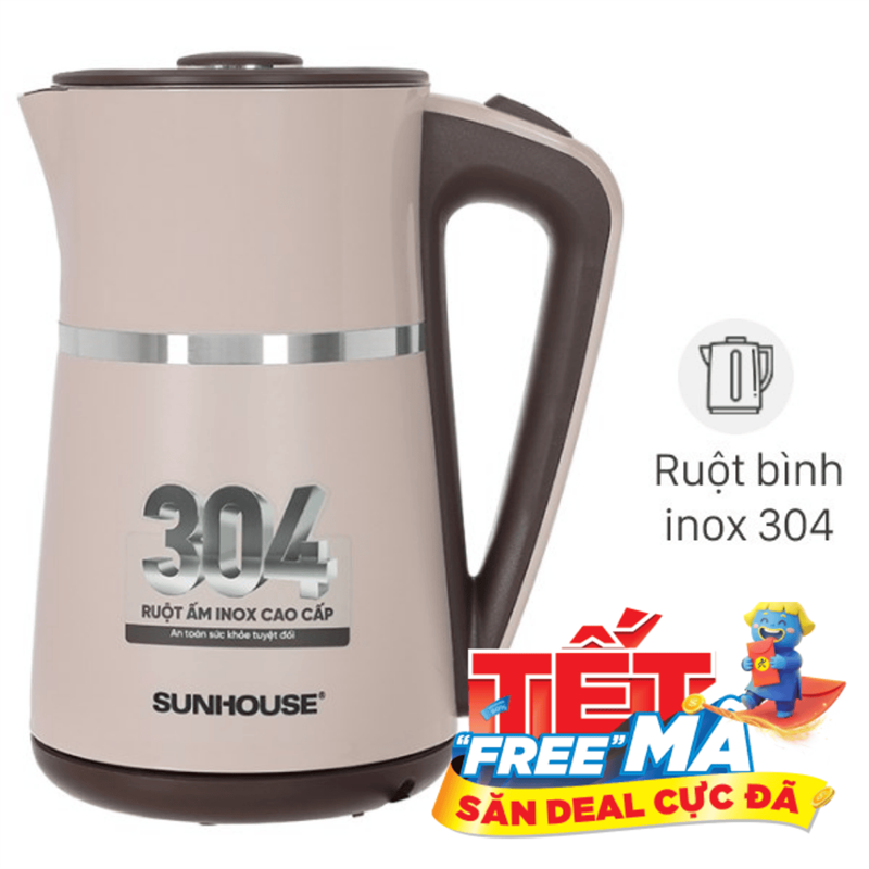 Ấm đun siêu tốc Sunhouse 1.7 lít SHD1360