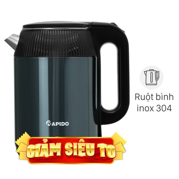 Bình đun siêu tốc Rapido 2.2 lít RK2217-B