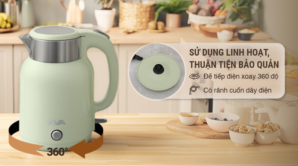 Bình đun siêu tốc AVA 1.8 lít KD34