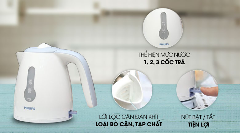 Bình siêu tốc Philips 0.8 lít HD4608