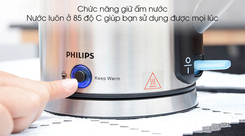 Bình đun siêu tốc giữ nhiệt Philips 1.7 lít HD9316