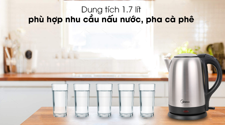 Dung tích - Bình siêu tốc Midea 1.7 lít MK-17SS