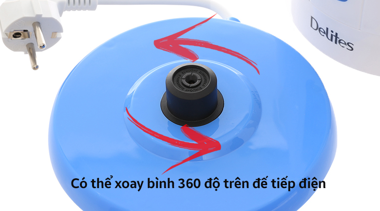 Bình siêu tốc Delites 1.7 lít ST17P01WG Màu Xanh