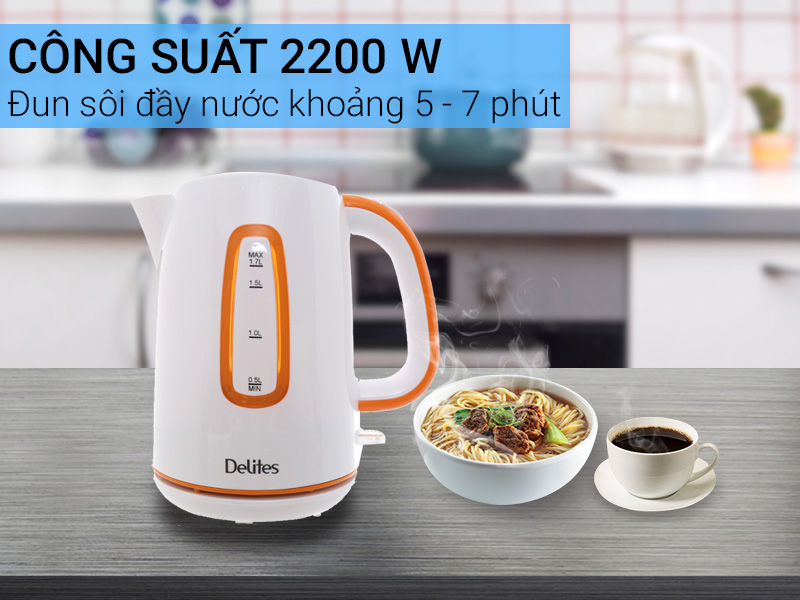 Bình siêu tốc Delites ST17P01 Màu Cam Bình siêu tốc Delites ST17P01 Màu Cam
