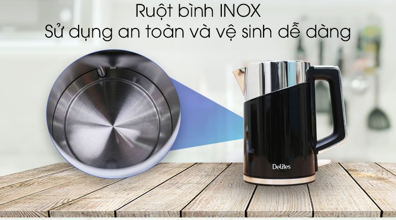 Bình đun siêu tốc Delites 1.7 lít ST17DB01 Màu Đen