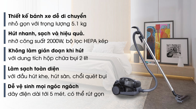Máy hút bụi Panasonic MC-CL565KN46 2000W