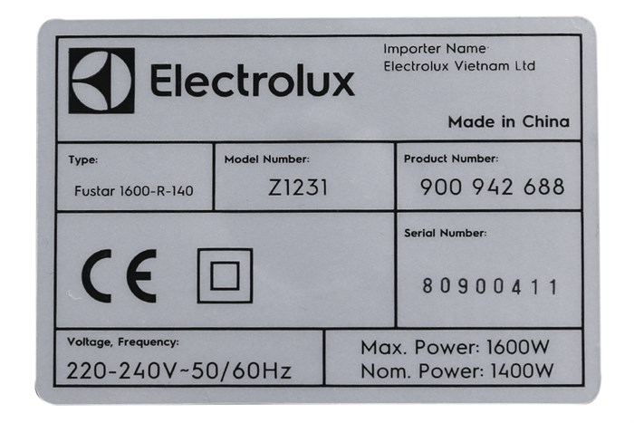 Máy hút bụi dạng hộp Electrolux Z1231 Màu Xanh lá