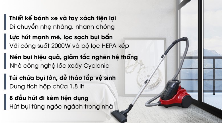 Máy hút bụi dạng hộp Electrolux EC41-6CR