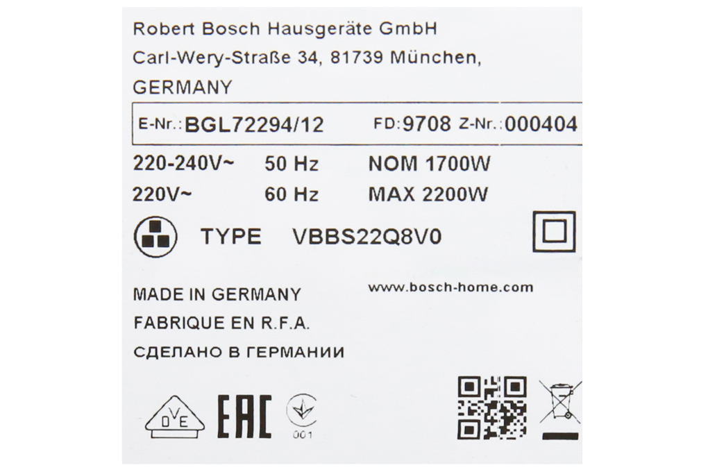 Siêu thị máy hút bụi Bosch HMH.BGL72294 2200W