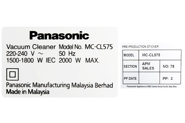 Máy hút bụi dạng hộp Panasonic MC-CL575KN49 Màu Đen