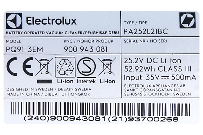Máy hút bụi không dây Electrolux PQ91-3EM Màu Đen - nâu