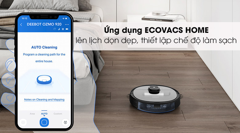 Chủ động quản lý trên ứng dụng - Robot hút bụi Ecovacs Deebot OZMO 920