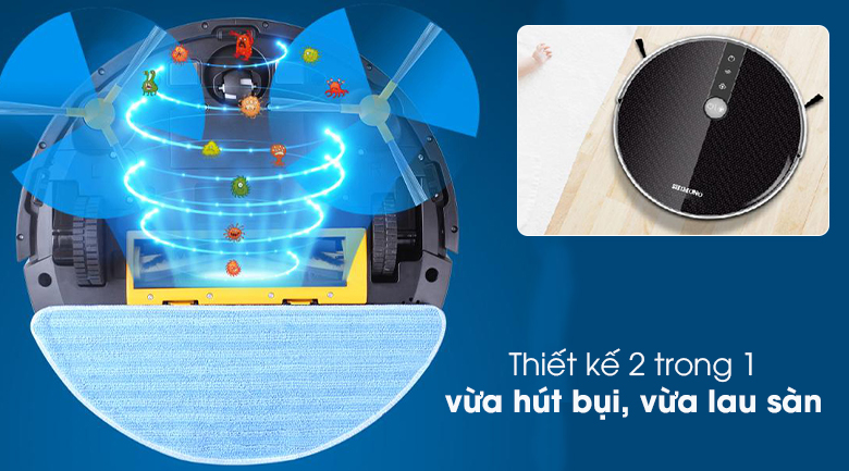 Thiết kế 2 trong 1 - Robot hút bụi Shimono RS38B