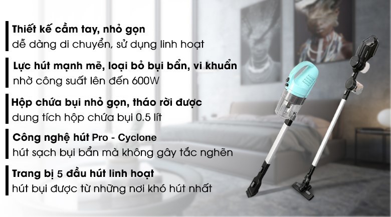 Bộ máy hút bụi cầm tay Shimono SVC1022 và SVC1019C