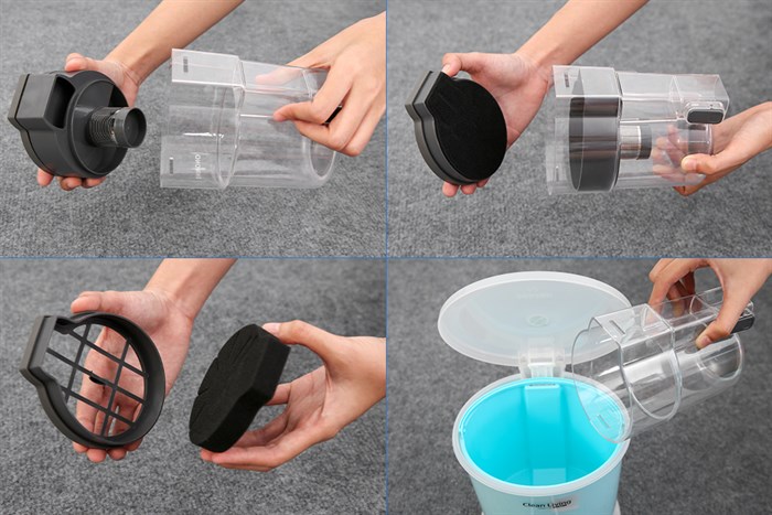 Bộ máy hút bụi cầm tay Shimono SVC1022 và SVC1019C Màu Đen - Xanh lá