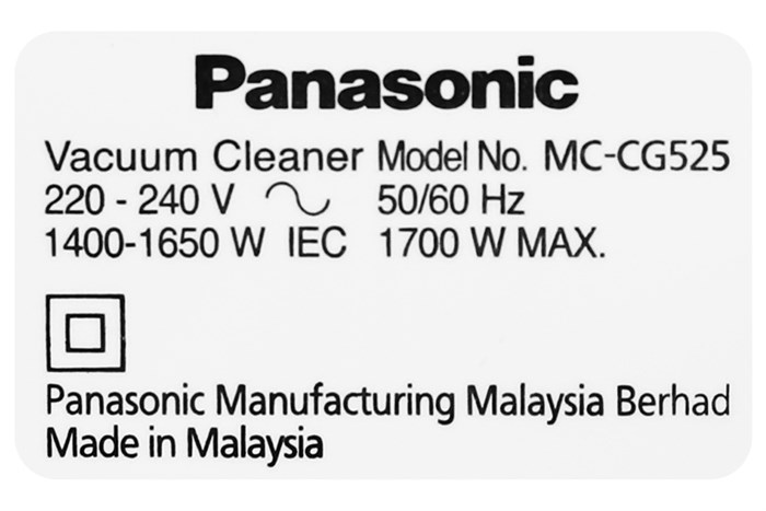 Máy hút bụi dạng hộp Panasonic MC-CG525RN49 Màu Đen - Đỏ