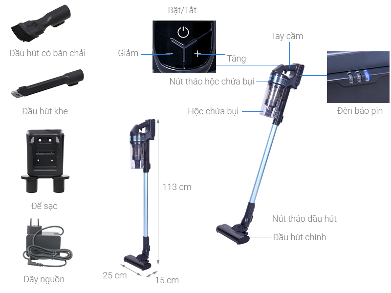 Máy hút bụi không dây Samsung VS15A6031R1/SV