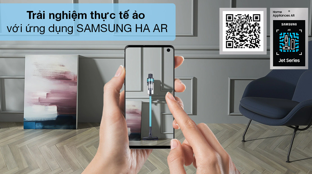 Máy hút bụi cầm tay Samsung VS15A6031R1/SV - Trải nghiệm thực tế ảo qua ứng dụng SAMSUNG HA AR