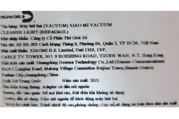 Máy hút bụi không dây Xiaomi Cleaner Light BHR4636GL Màu Trắng