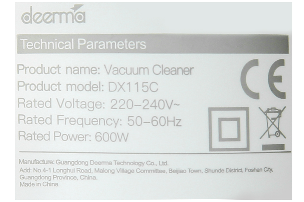 Máy hút bụi cầm tay Deerma DX115C Màu Đen