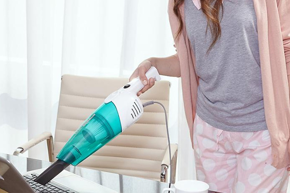 Máy hút bụi cầm tay Deerma DX118C Màu Trắng - Xanh