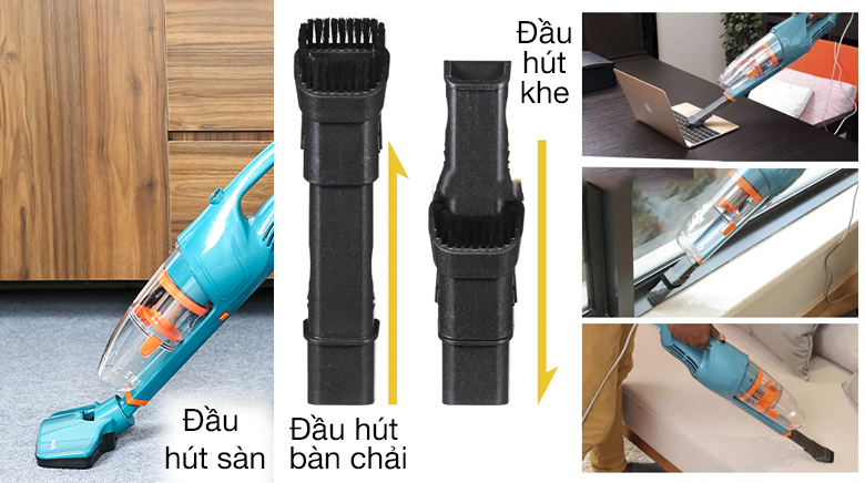 3 đầu hút - Máy hút bụi cầm tay Deerma DX900