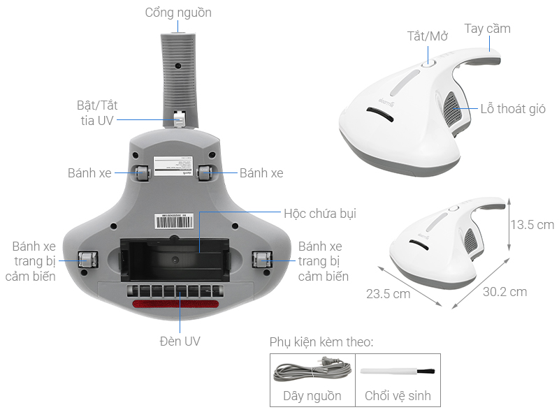 Máy hút bụi đệm giường Deerma CM300S