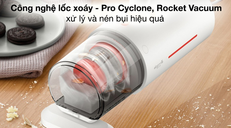 Máy hút bụi đệm giường DEERMA CM1300 - Máy hút bụi Deerma cho hiệu quả hút và nén bụi cao với công nghệ lốc xoáy - Pro Cyclone, Rocket Vacuum