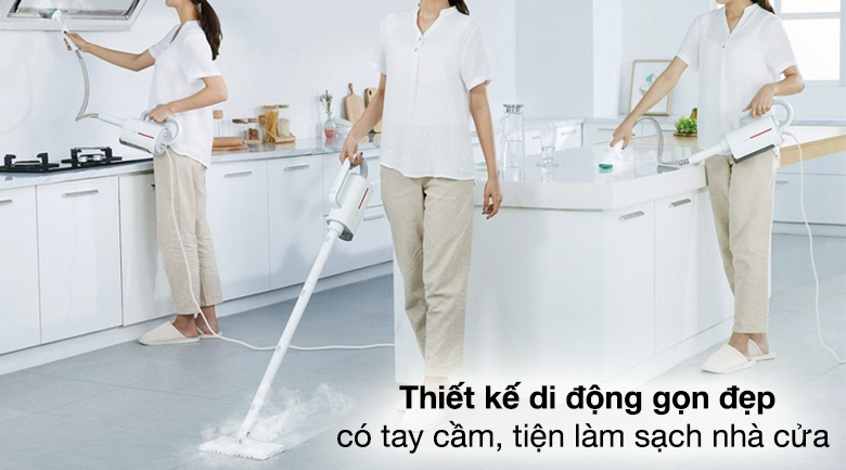 Máy vệ sinh hơi nước cầm tay đa chức năng DEERMA ZQ600 - DEERMA ZQ600 kết cấu di động, góc mở 270 độ, thiết kế tay cầm gọn nhẹ