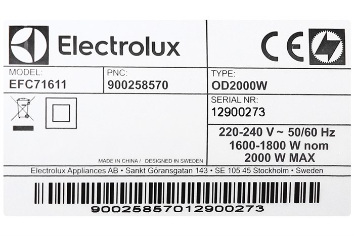 Máy hút bụi dạng hộp Electrolux EFC71611 Màu Xanh Dương