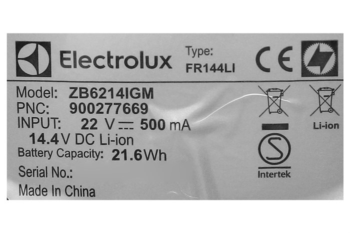 Máy hút bụi không dây Electrolux ZB6214IGM Màu Xám