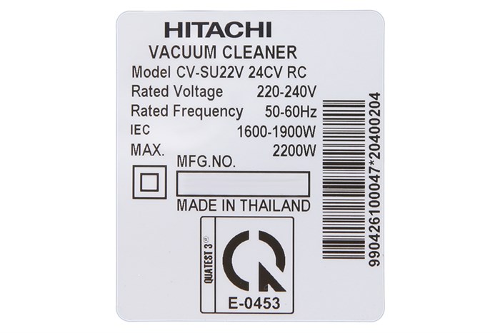 Máy hút bụi dạng hộp Hitachi CV-SU22V RC Màu Xám
