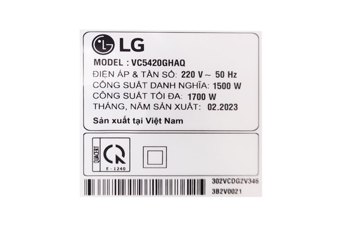 Máy hút bụi dạng hộp LG VC5420GHAQ Màu Đen - Tím