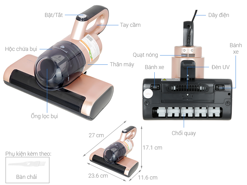 Máy hút bụi đệm giường Smartcook SMTVCS-3924OL