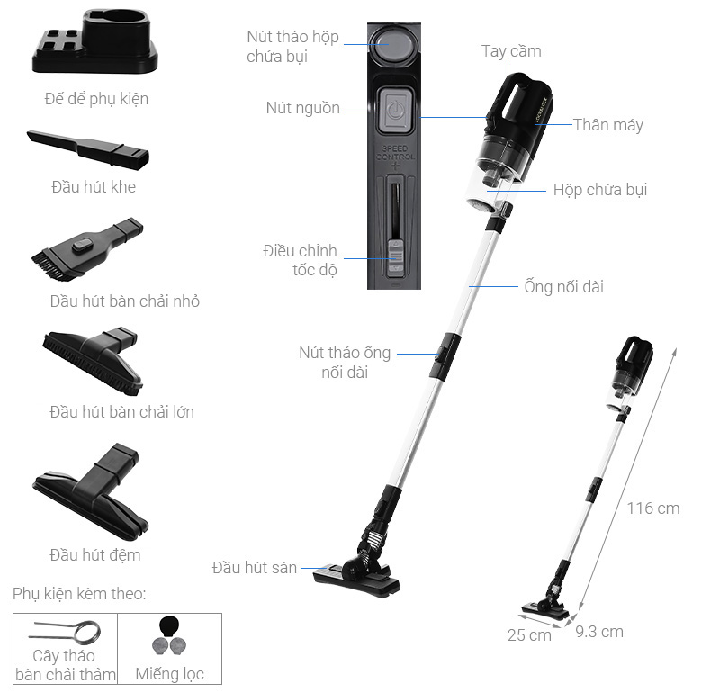 Máy hút bụi cầm tay Lock&Lock ENV336BLK