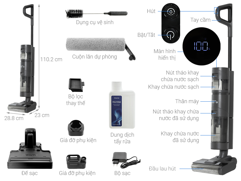 Máy hút bụi lau nhà Dreame H12