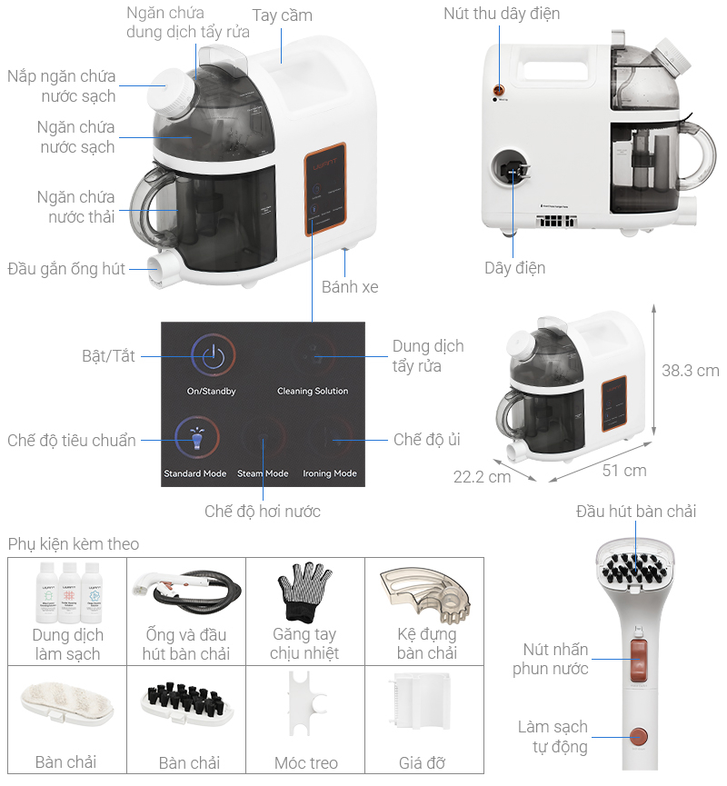 Máy hút và giặt đa năng Uwant B200