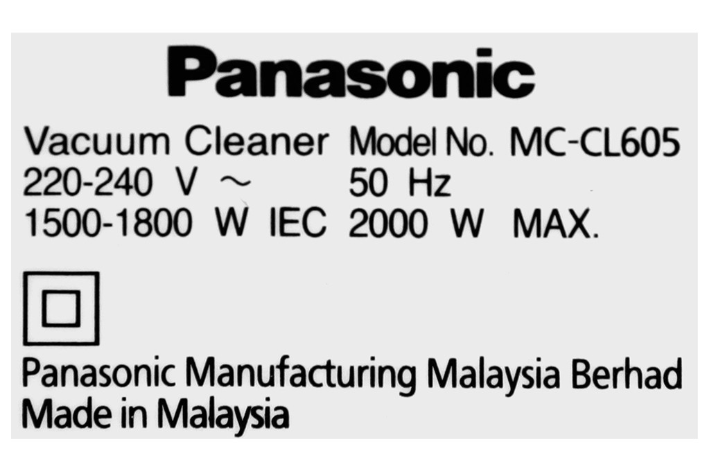 Máy hút bụi dạng hộp Panasonic MC-CL605KN49 Màu Đen