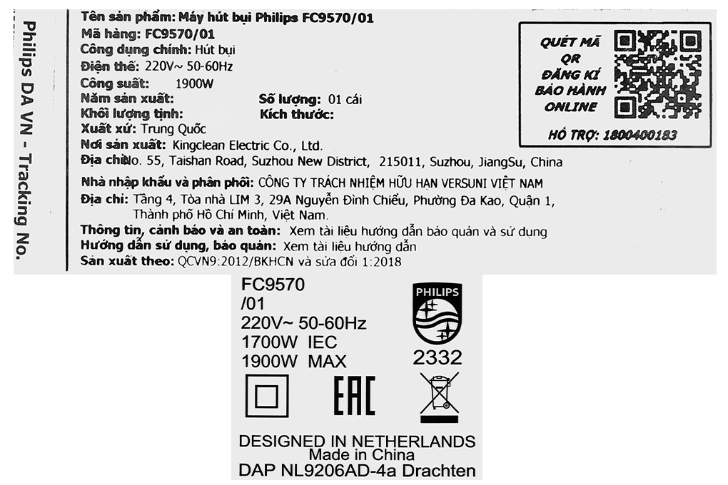 Máy hút bụi dạng hộp Philips FC9570/01 Màu Đen - xanh dương
