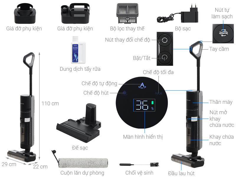 Máy hút bụi lau nhà Dreame H12S AE
