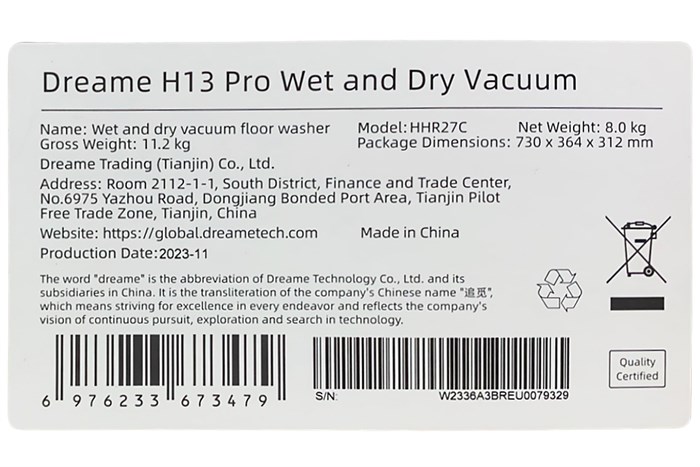 Máy hút bụi lau nhà Dreame H13 Pro Màu Đen