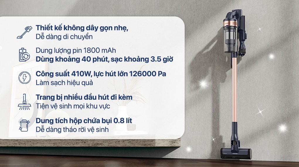 Máy hút bụi không dây Samsung VS15A60AGR7/SV