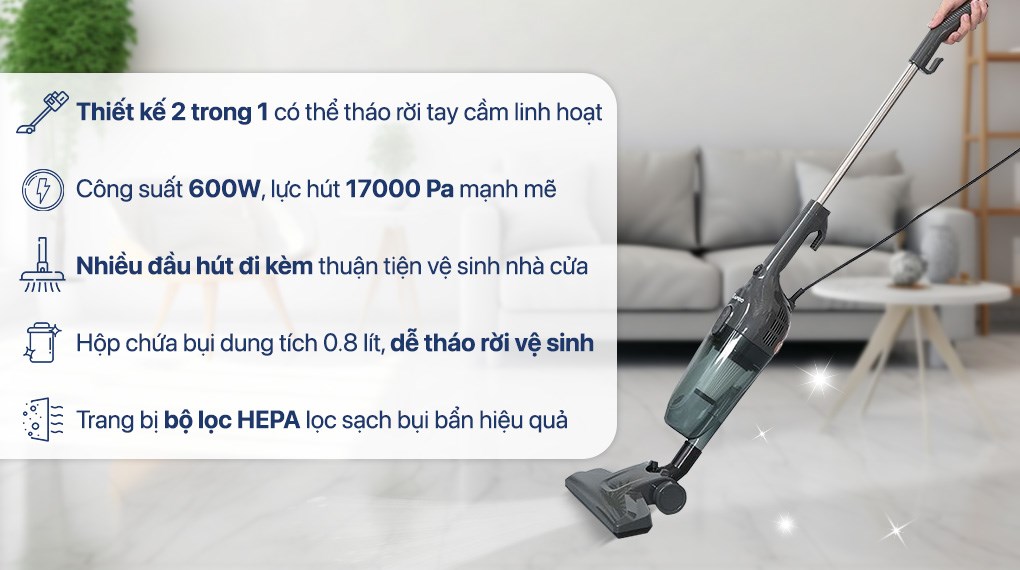 Máy hút bụi cầm tay Rapido RVC-600HD