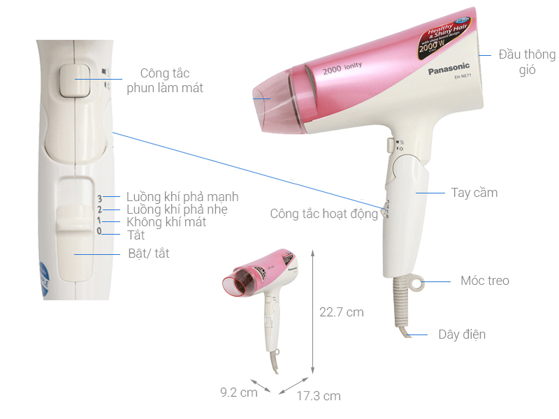 Máy sấy tóc 2000W Panasonic EH-NE71-P645