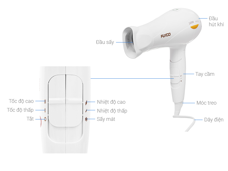 Máy sấy tóc 2200W Flyco FH1610VN