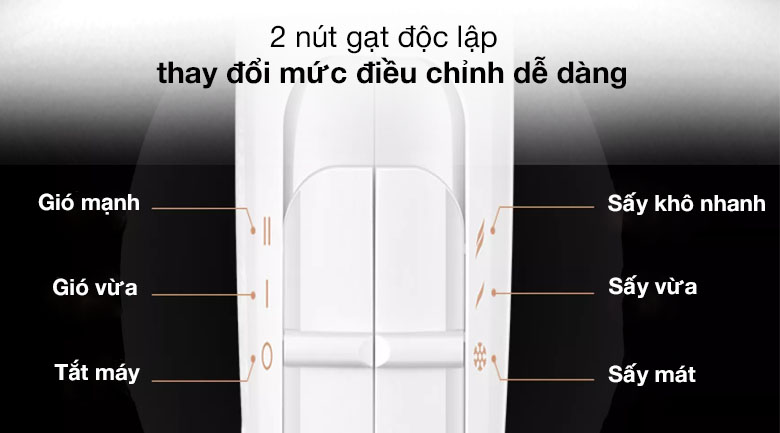 Điều chỉnh dễ dàng với nút gạt - Máy sấy tóc Flyco FH1610VN