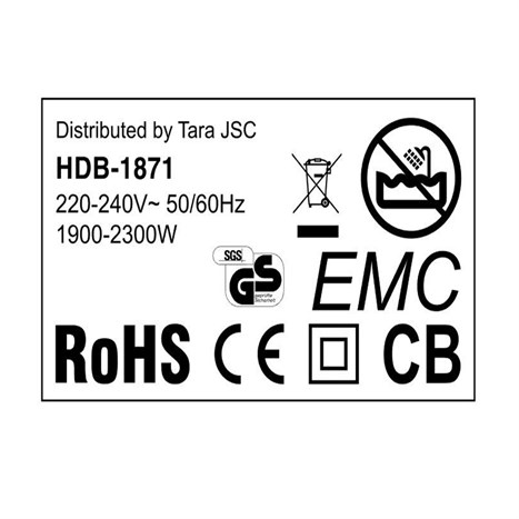 Máy sấy tóc 1900 - 2300W BlueStone HDB-1871 Màu Đen