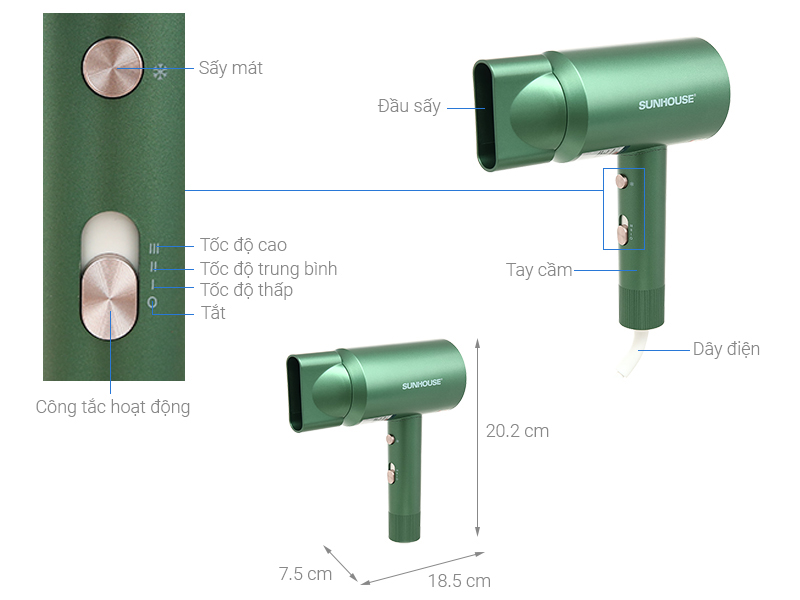 Máy sấy tóc Sunhouse SHD2315B